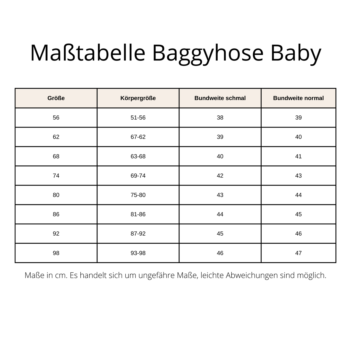 Baggyhose aus Baumwollstrick Größe 56 bis 98 (Artikelnummer: B016S001)