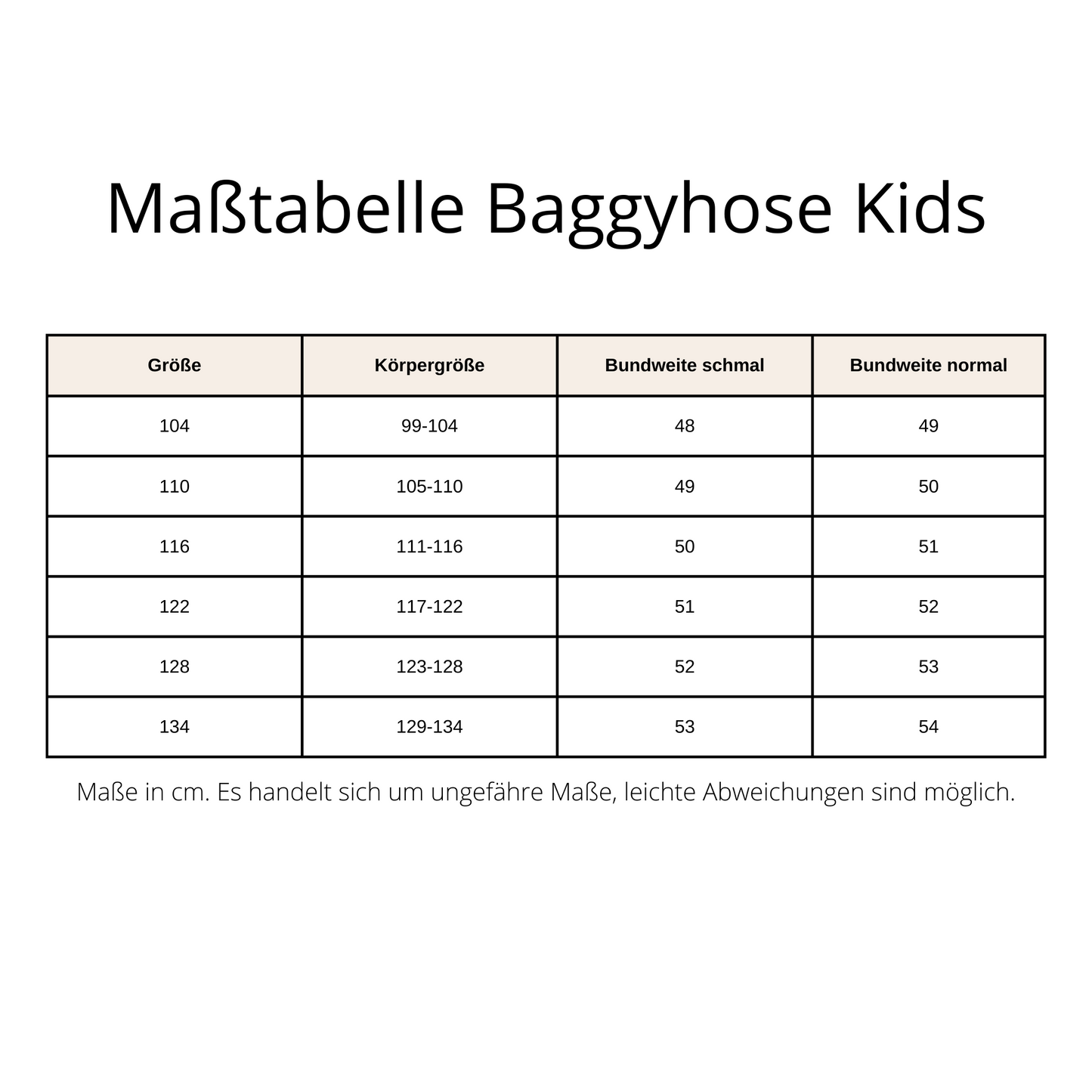 Cargo-Hose Kids aus Stretchcord Größe 104 bis 134 (Artikelnummer: B015C001)