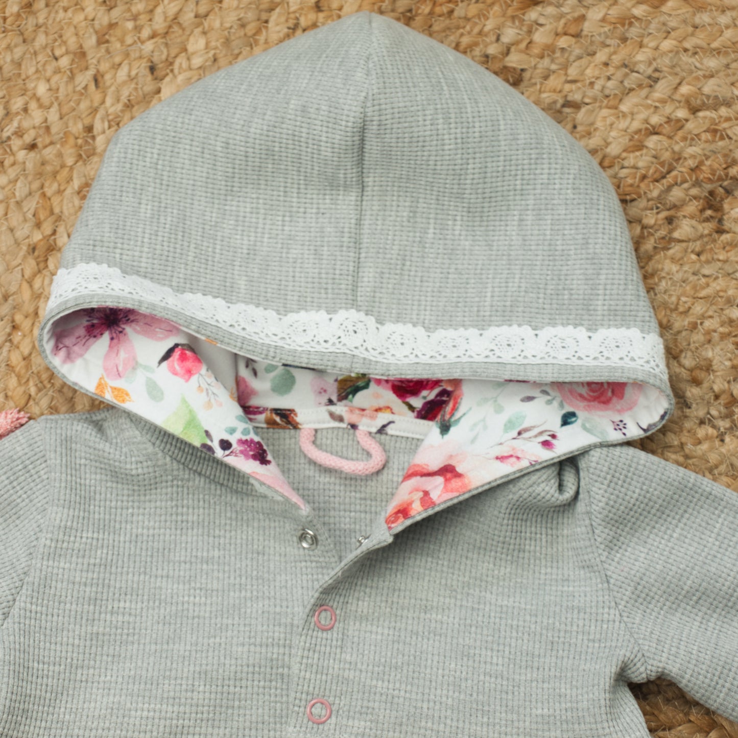 Cardigan gerafft aus Waffelstrick Größe 56 bis 134 (Artikelnummer: H037W001)
