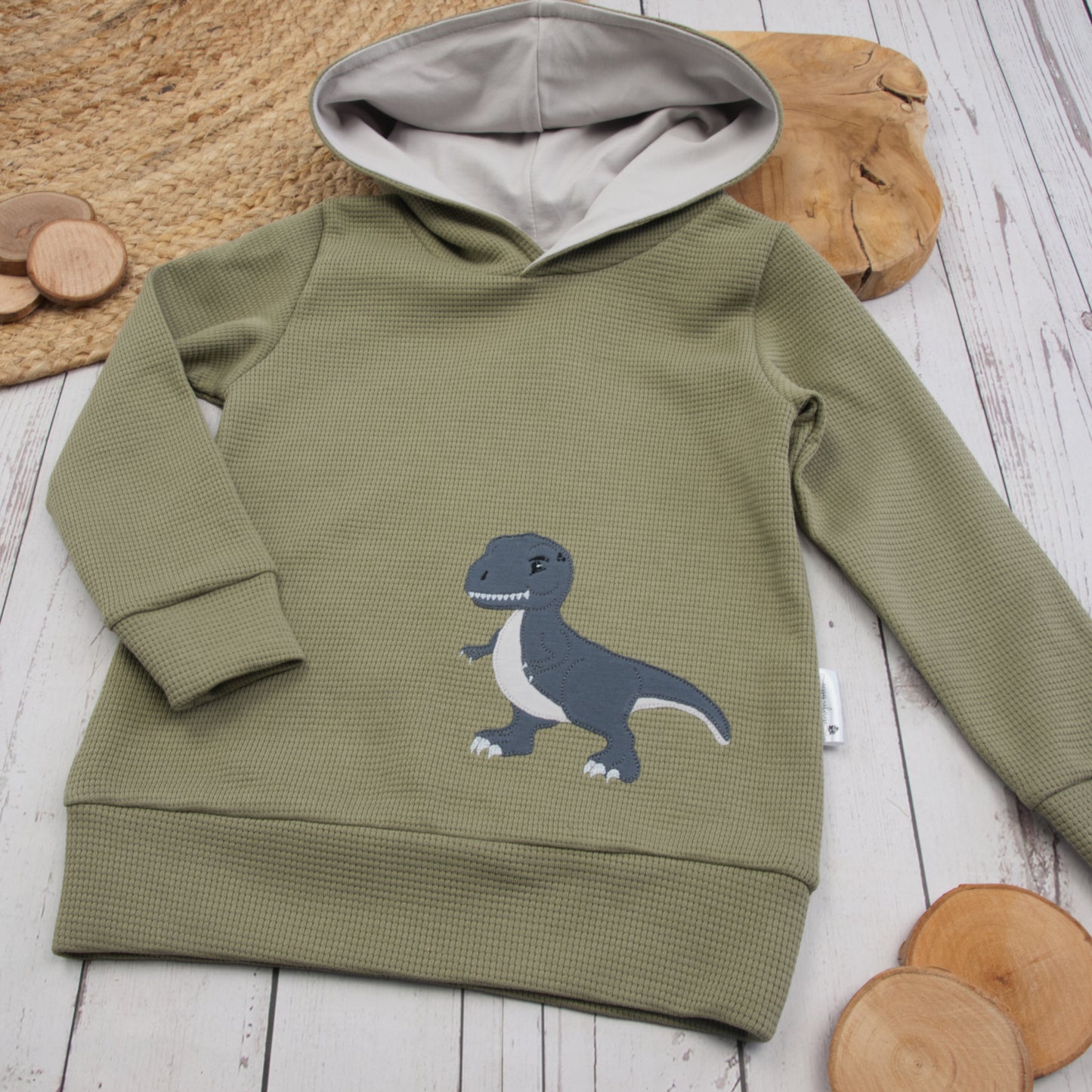 Pullover mit Dinosaurier Größe 80 bis 134 (Artikelnummer: A001A008)