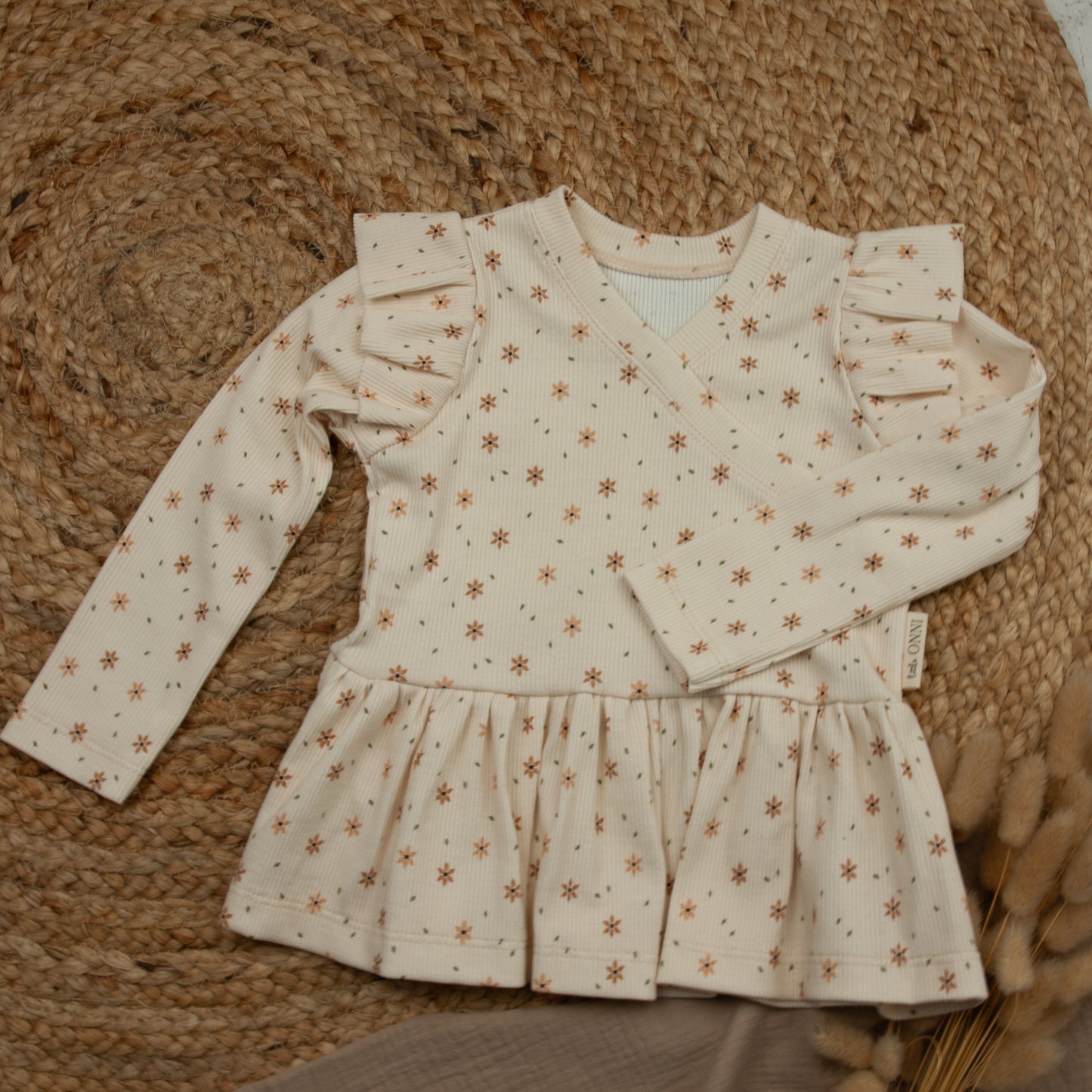 Peplum-Shirt in Wickeloptik Größe 62 bis 134 (Artikelnummer: G013R001)