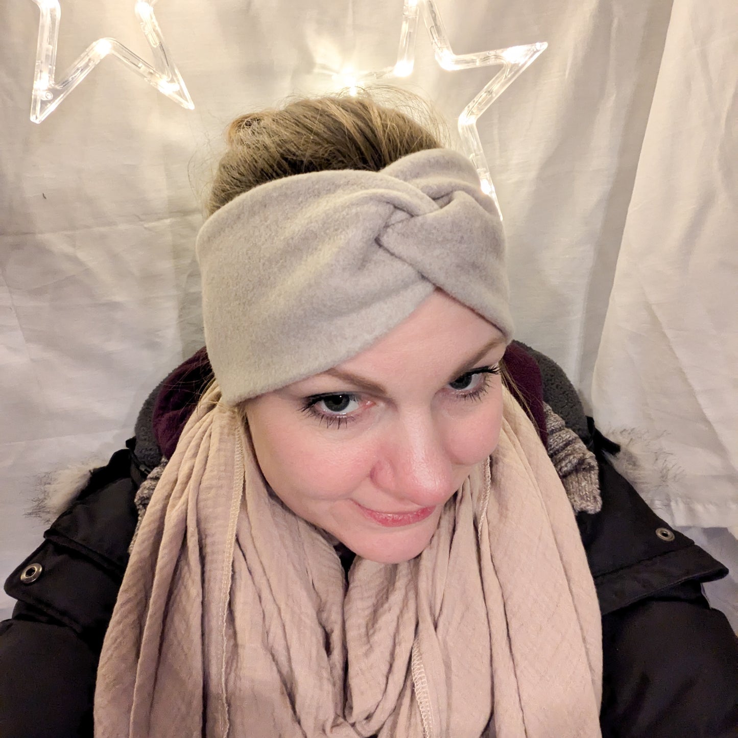 Knotenstirnband aus Baumwollfleece Kopfumfang 41/42 bis 57/58 (Artikelnummer: K040F001)