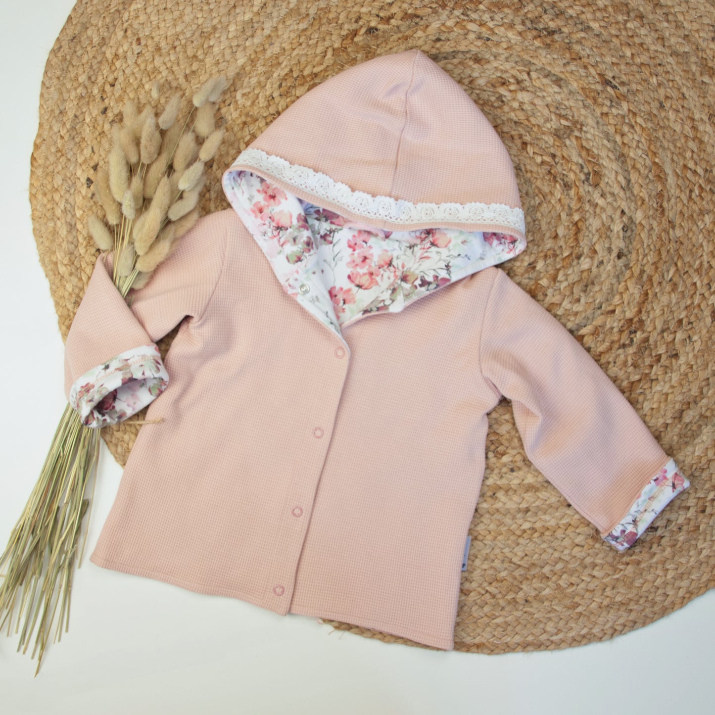 Übergangsjacke aus Waffelstrick gefüttert Größe 74 bis 134 (Artikelnummer: H034W001)