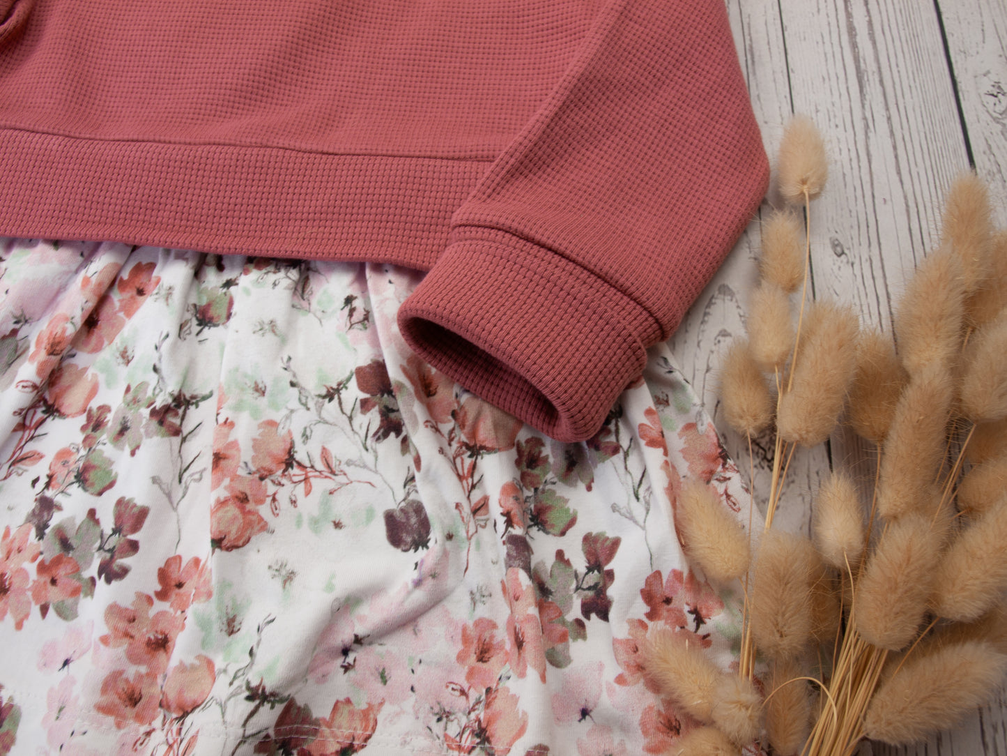 Girly Sweater aus Waffelstrick Größe 56 bis 104 (Artikelnummer: A004W001)