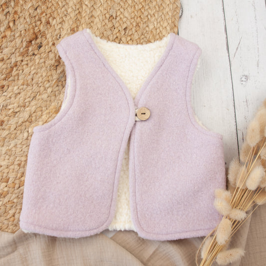 Weste gefüttert mit Teddyplüsch Größe 50/56 bis 110/116 (Artikelnummer: I038P001)
