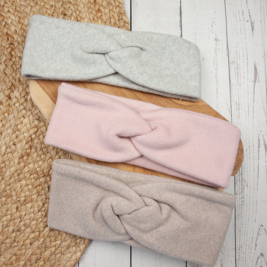 Knotenstirnband aus Baumwollfleece Kopfumfang 41/42 bis 57/58 (Artikelnummer: K040F001)