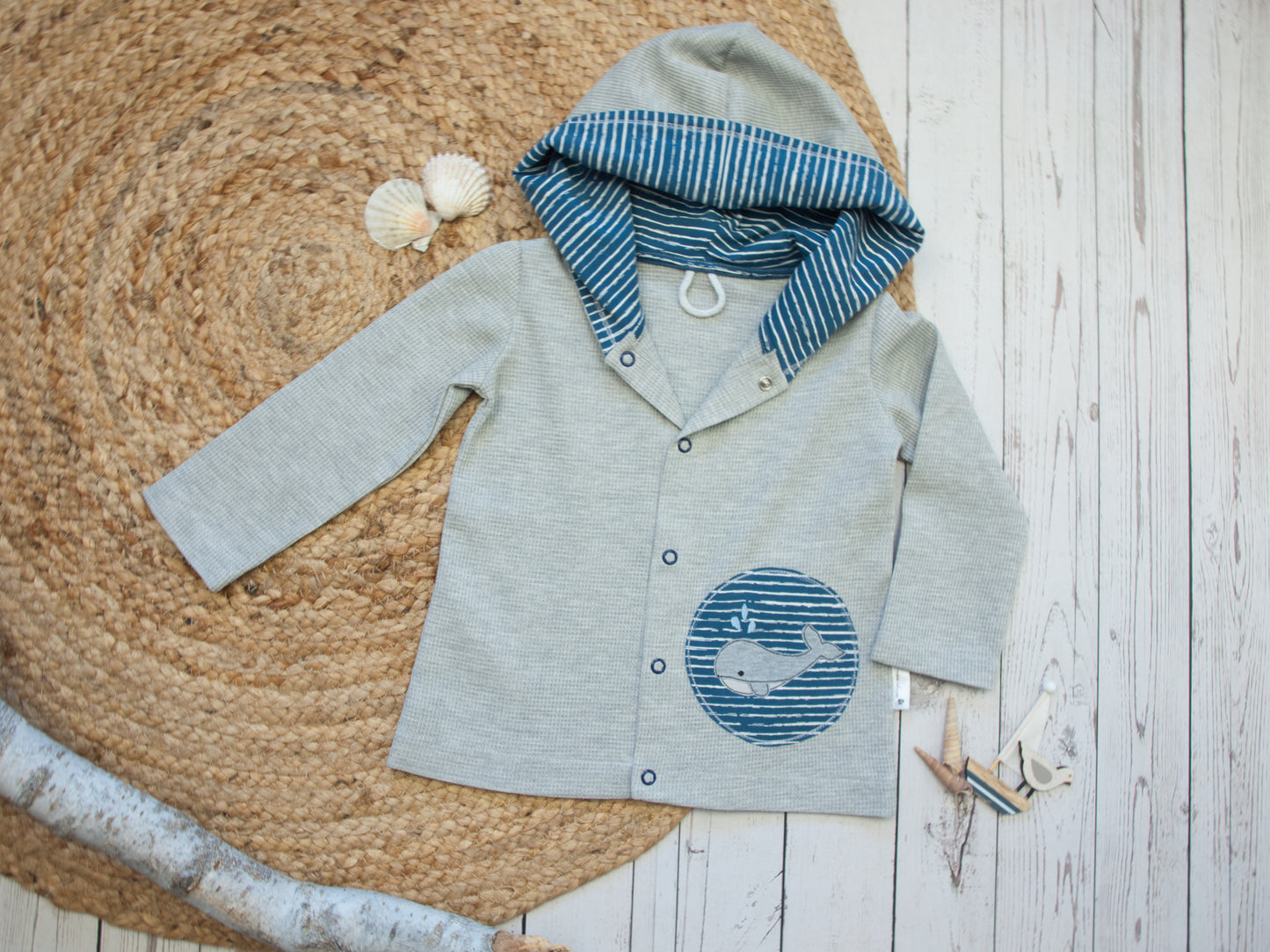 Cardigan aus Waffelstrick Größe 56 bis 134 (Artikelnummer: H036W001)